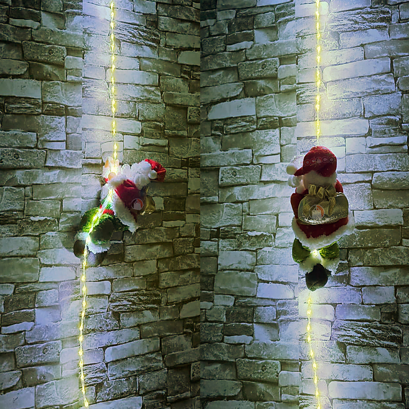 Papa Noel Escalador Decorativo Con Luces